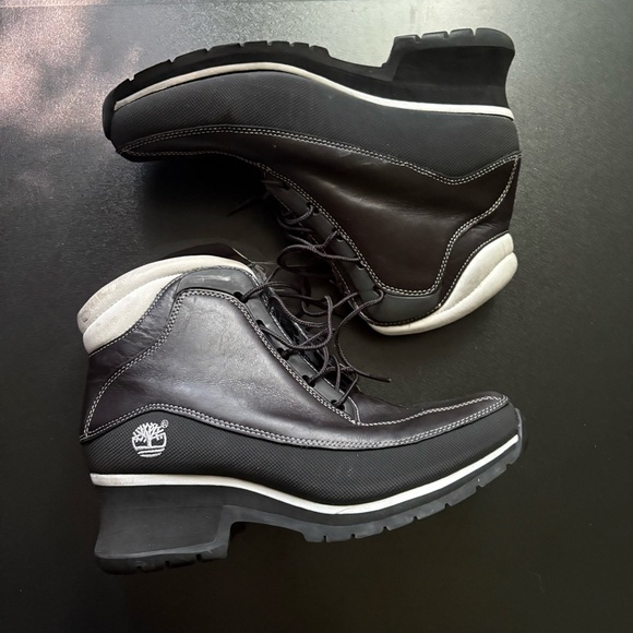 Timberland Euro Dub Spin waterproof boots‎ y2k leather size 10 M wedge lace up - Picture 1 of 8